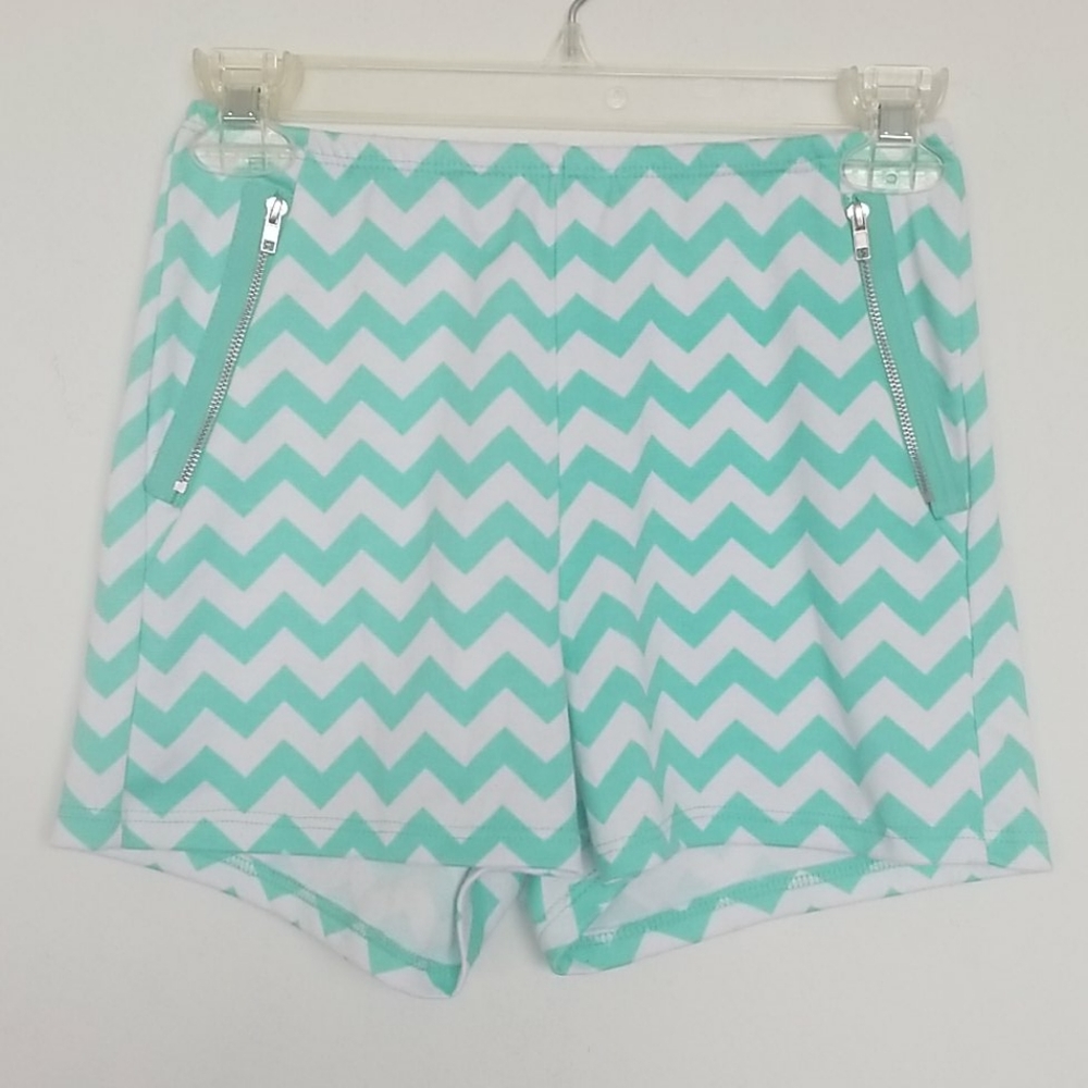 Mint Chevron Shorts By Charlotte Russe!